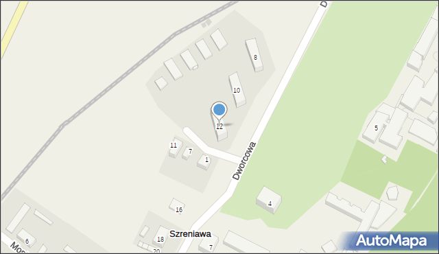 Szreniawa, Dworcowa, 12, mapa Szreniawa