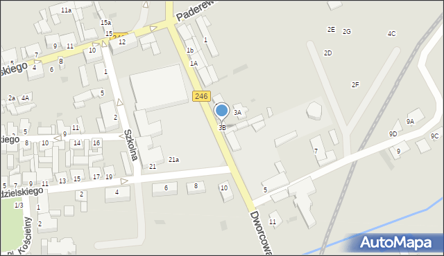 Szubin, Dworcowa, 3B, mapa Szubin