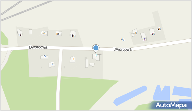 Terespol Pomorski, Dworcowa, 1, mapa Terespol Pomorski