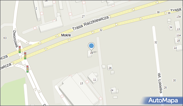 Toruń, Dworcowa, 19, mapa Torunia