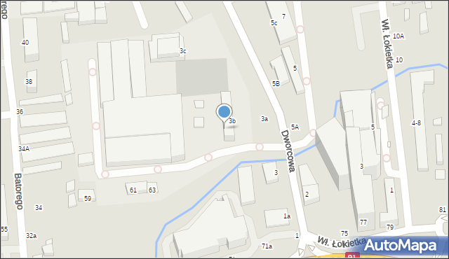 Toruń, Dworcowa, 5p, mapa Torunia