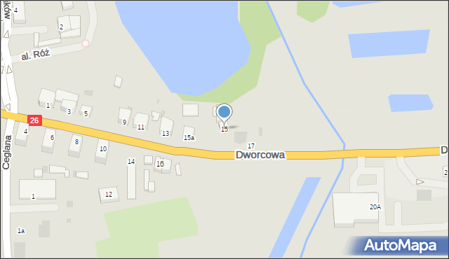 Trzcińsko-Zdrój, Dworcowa, 15, mapa Trzcińsko-Zdrój