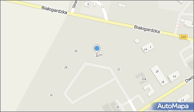 Tychowo, Dworcowa, 24, mapa Tychowo