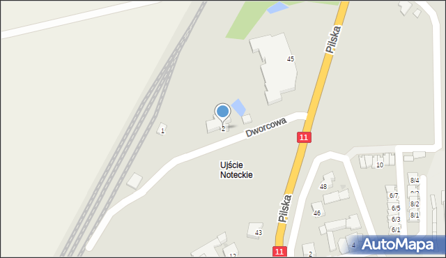 Ujście, Dworcowa, 2, mapa Ujście