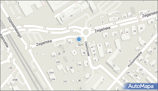 Warszawa, Dworcowa, 7A, mapa Warszawy