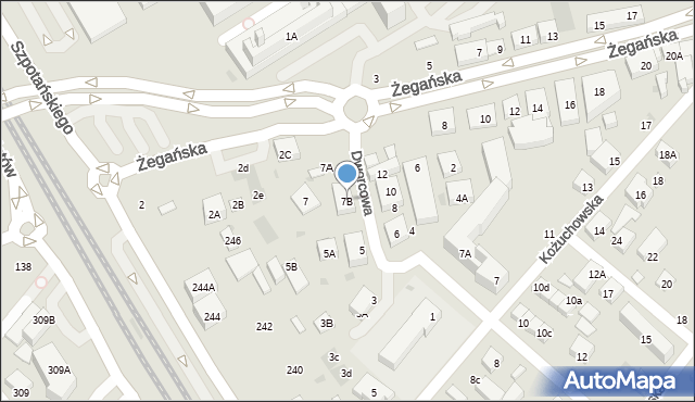 Warszawa, Dworcowa, 7B, mapa Warszawy