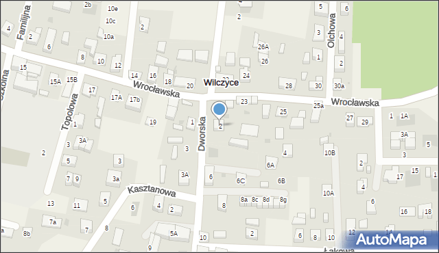 Wilczyce, Dworska, 2, mapa Wilczyce