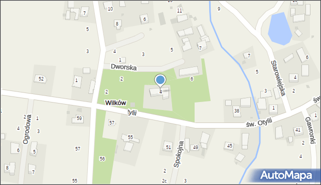 Wilków, Dworska, 4, mapa Wilków