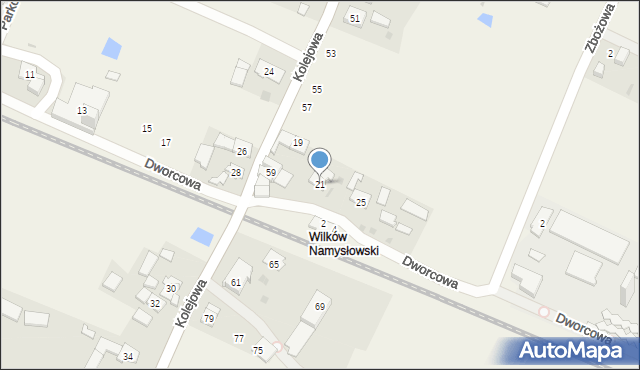 Wilków, Dworcowa, 21, mapa Wilków