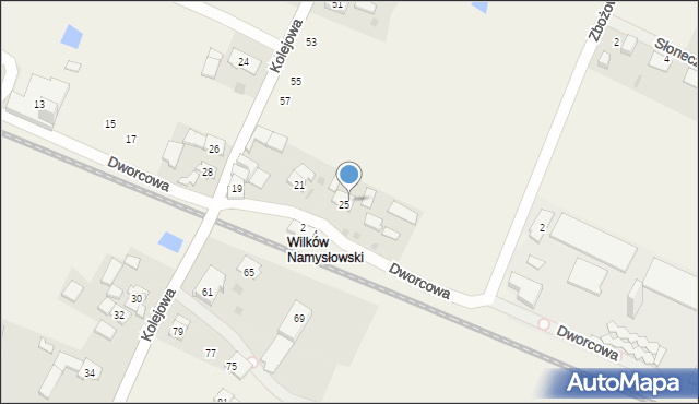 Wilków, Dworcowa, 25B, mapa Wilków