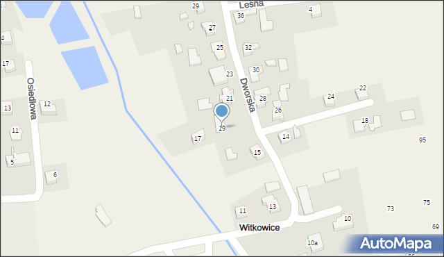 Witkowice, Dworska, 19, mapa Witkowice