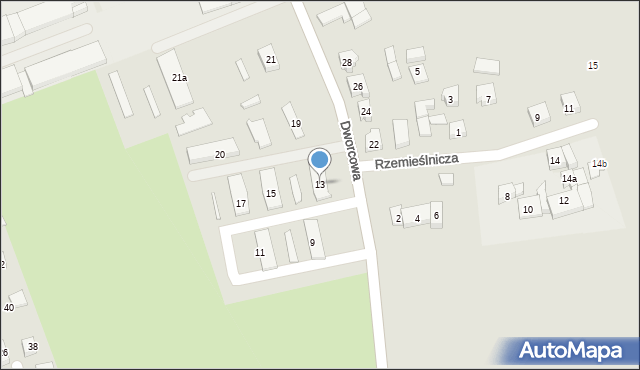 Witkowo, Dworcowa, 13, mapa Witkowo