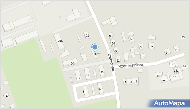 Witkowo, Dworcowa, 19, mapa Witkowo