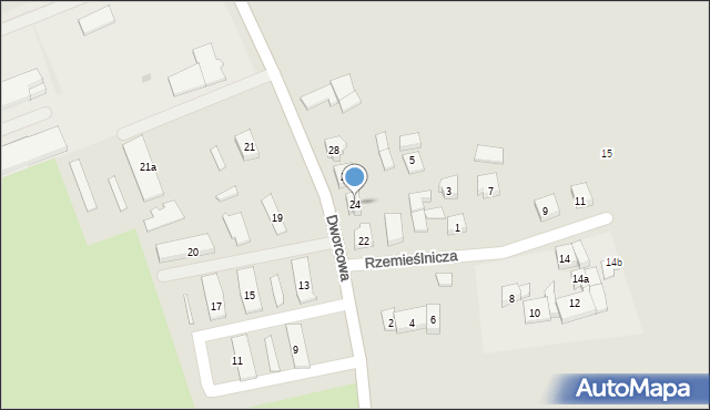 Witkowo, Dworcowa, 24, mapa Witkowo