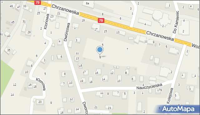 Wola Filipowska, Dworcowa, 9, mapa Wola Filipowska