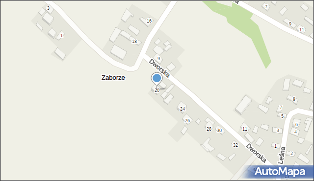 Zaborze, Dworska, 20, mapa Zaborze