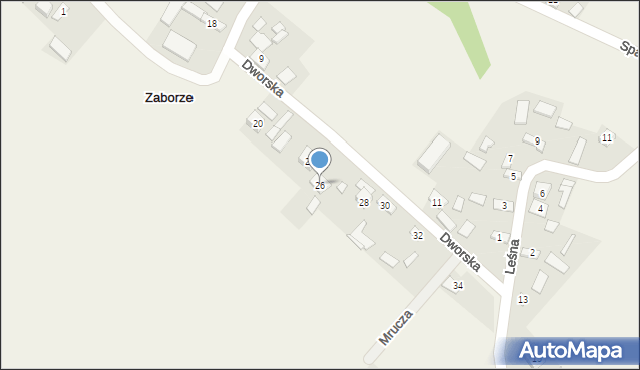 Zaborze, Dworska, 26, mapa Zaborze