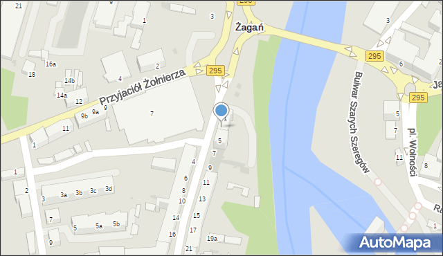 Żagań, Dworcowa, 3, mapa Żagań