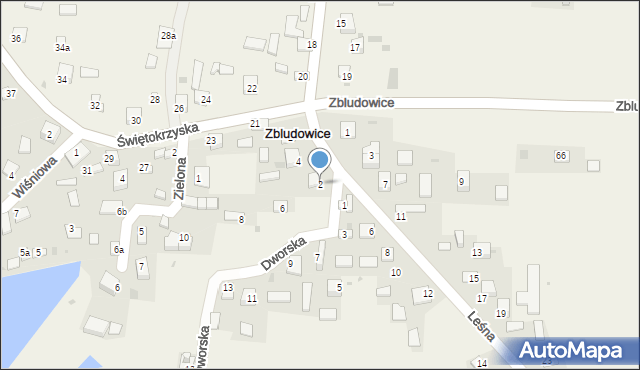 Zbludowice, Dworska, 2, mapa Zbludowice