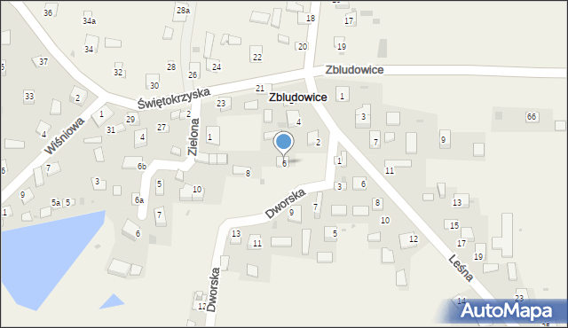 Zbludowice, Dworska, 6, mapa Zbludowice