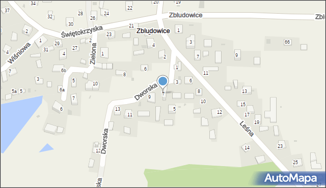 Zbludowice, Dworska, 7, mapa Zbludowice