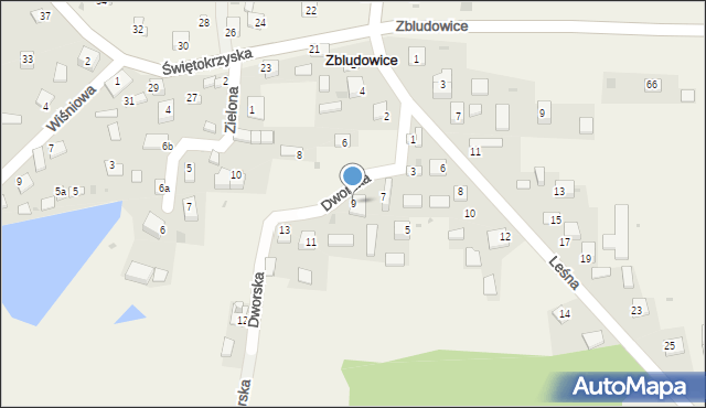 Zbludowice, Dworska, 9, mapa Zbludowice