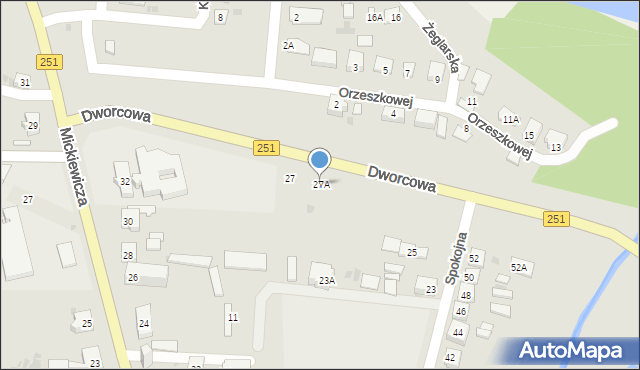 Żnin, Dworcowa, 27A, mapa Żnin