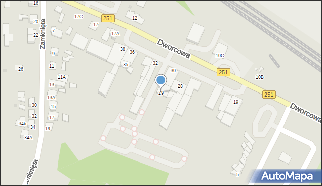 Żnin, Dworcowa, 29, mapa Żnin