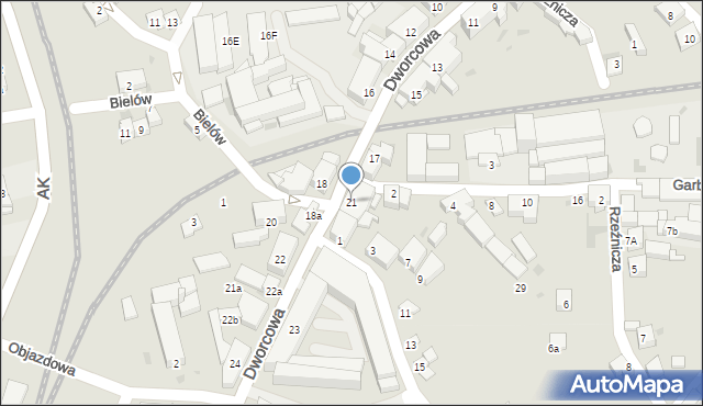 Żywiec, Dworcowa, 21, mapa Żywiec