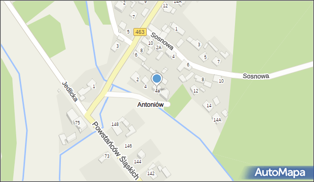 Antoniów, Dylakowska, 4a, mapa Antoniów