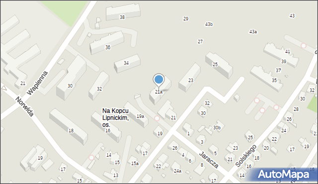 Bielsko-Biała, Dygasińskiego Adolfa, 21a, mapa Bielsko-Białej