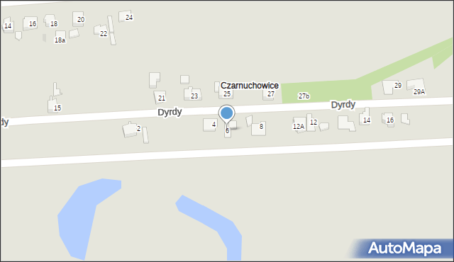 Bieruń, Dyrdy, 6, mapa Bieruń