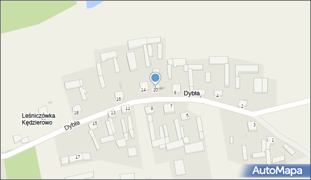 Dybła, Dybła, 10, mapa Dybła