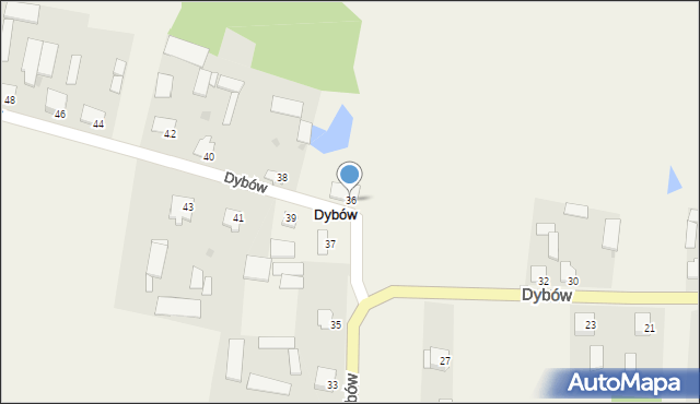 Dybów, Dybów, 36, mapa Dybów