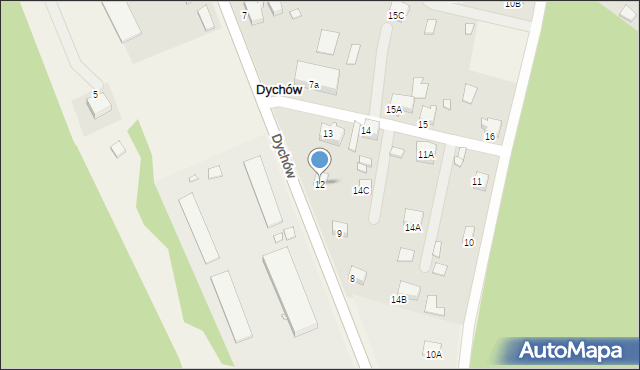 Dychów, Dychów, 12, mapa Dychów