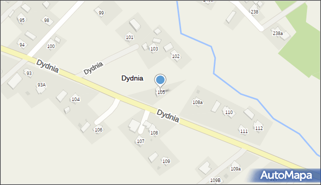 Dydnia, Dydnia, 105, mapa Dydnia