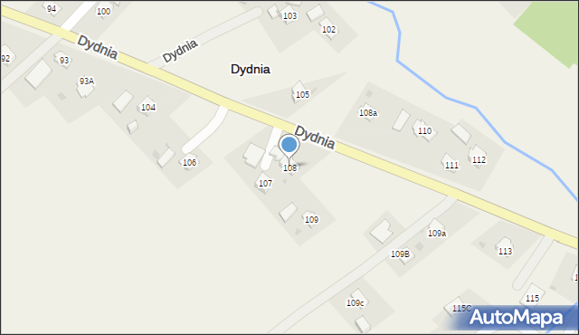 Dydnia, Dydnia, 108, mapa Dydnia