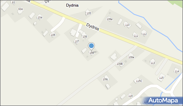 Dydnia, Dydnia, 109, mapa Dydnia