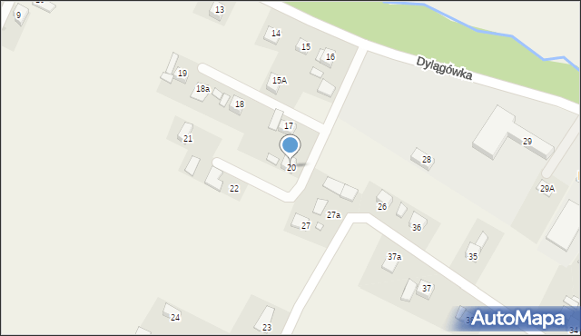 Dylągówka, Dylągówka, 20, mapa Dylągówka