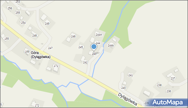 Dylągówka, Dylągówka, 243, mapa Dylągówka