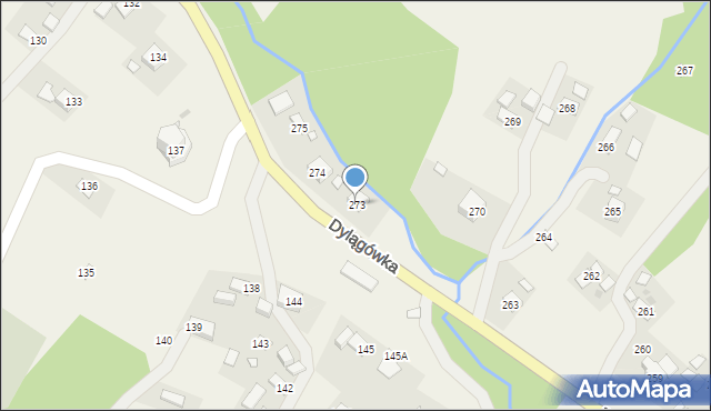 Dylągówka, Dylągówka, 273, mapa Dylągówka