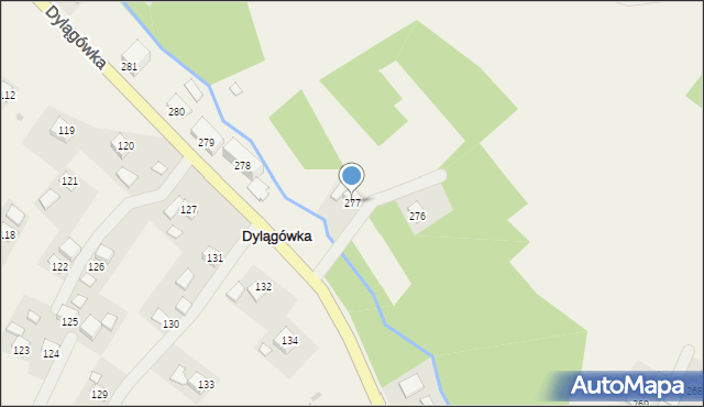 Dylągówka, Dylągówka, 277, mapa Dylągówka