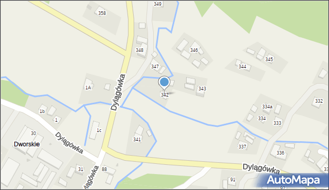 Dylągówka, Dylągówka, 342, mapa Dylągówka