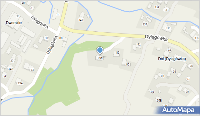 Dylągówka, Dylągówka, 89a, mapa Dylągówka