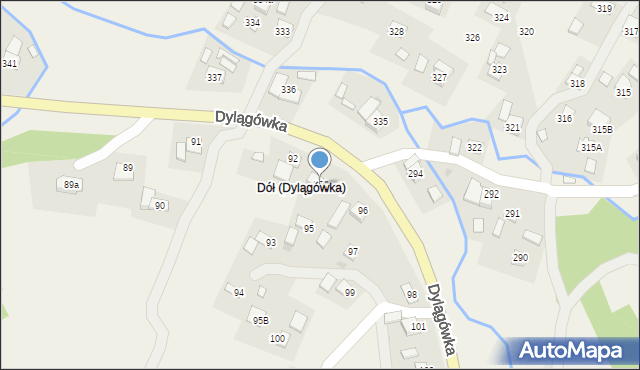 Dylągówka, Dylągówka, 95A, mapa Dylągówka