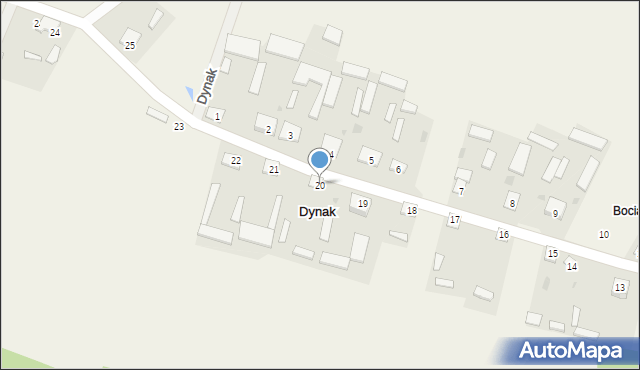 Dynak, Dynak, 20, mapa Dynak