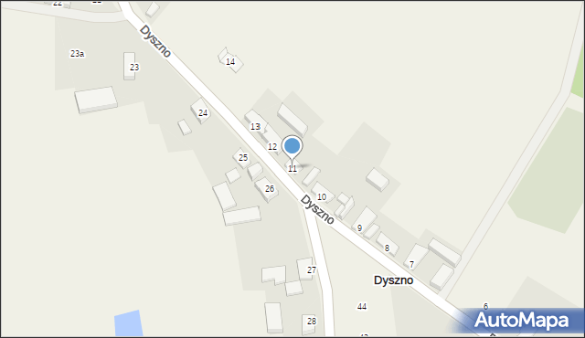 Dyszno, Dyszno, 11, mapa Dyszno