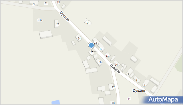 Dyszno, Dyszno, 25, mapa Dyszno