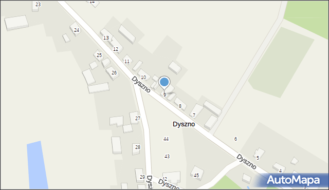 Dyszno, Dyszno, 9, mapa Dyszno