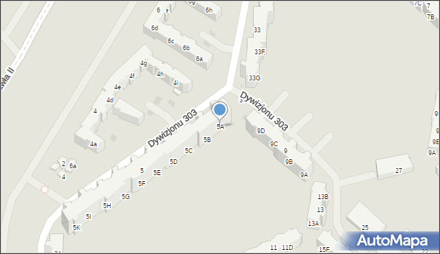 Gdańsk, Dywizjonu 303, 5A, mapa Gdańska